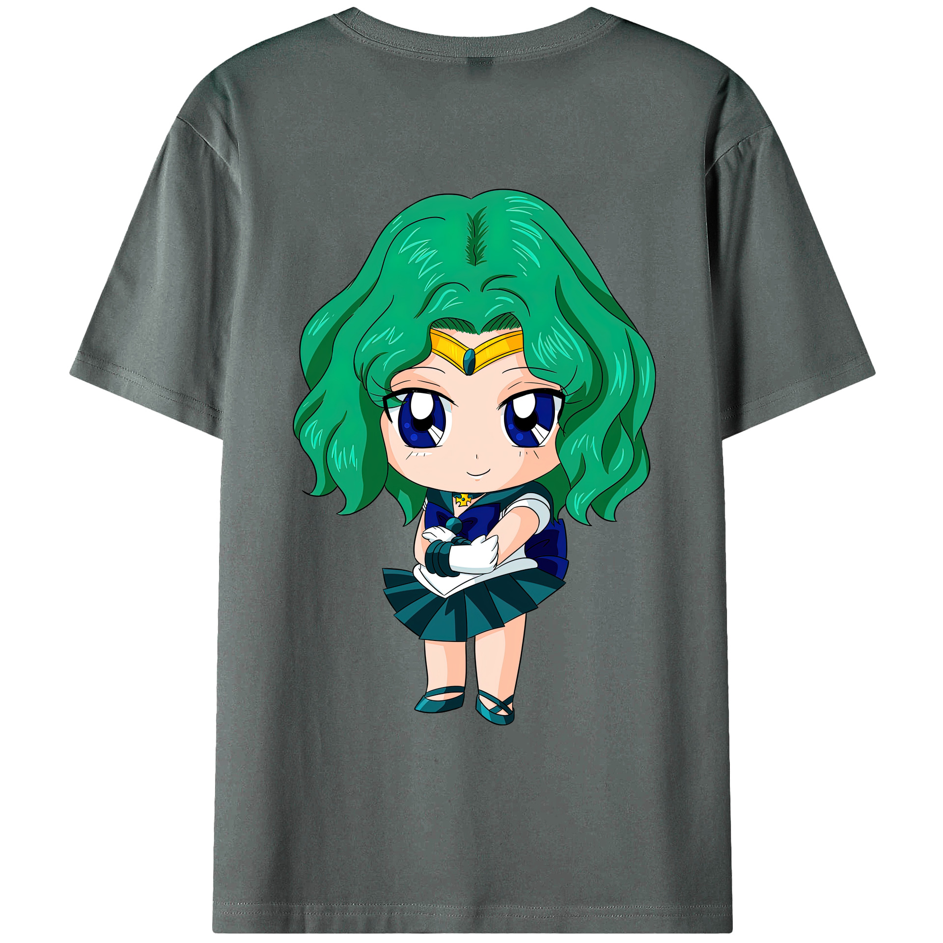 （画像用） 美少女戦士セーラームーン 海王 みちる（かいおう みちる） Sailor Moon Kaiou Michiru 綿100％ メンズ半袖Tシャツ（バックプリント） 通気性